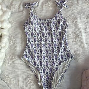 Roller rabbit purple monkey one piece swimsuit size large